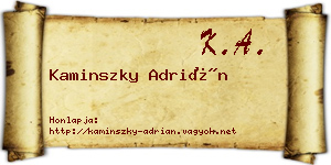 Kaminszky Adrián névjegykártya